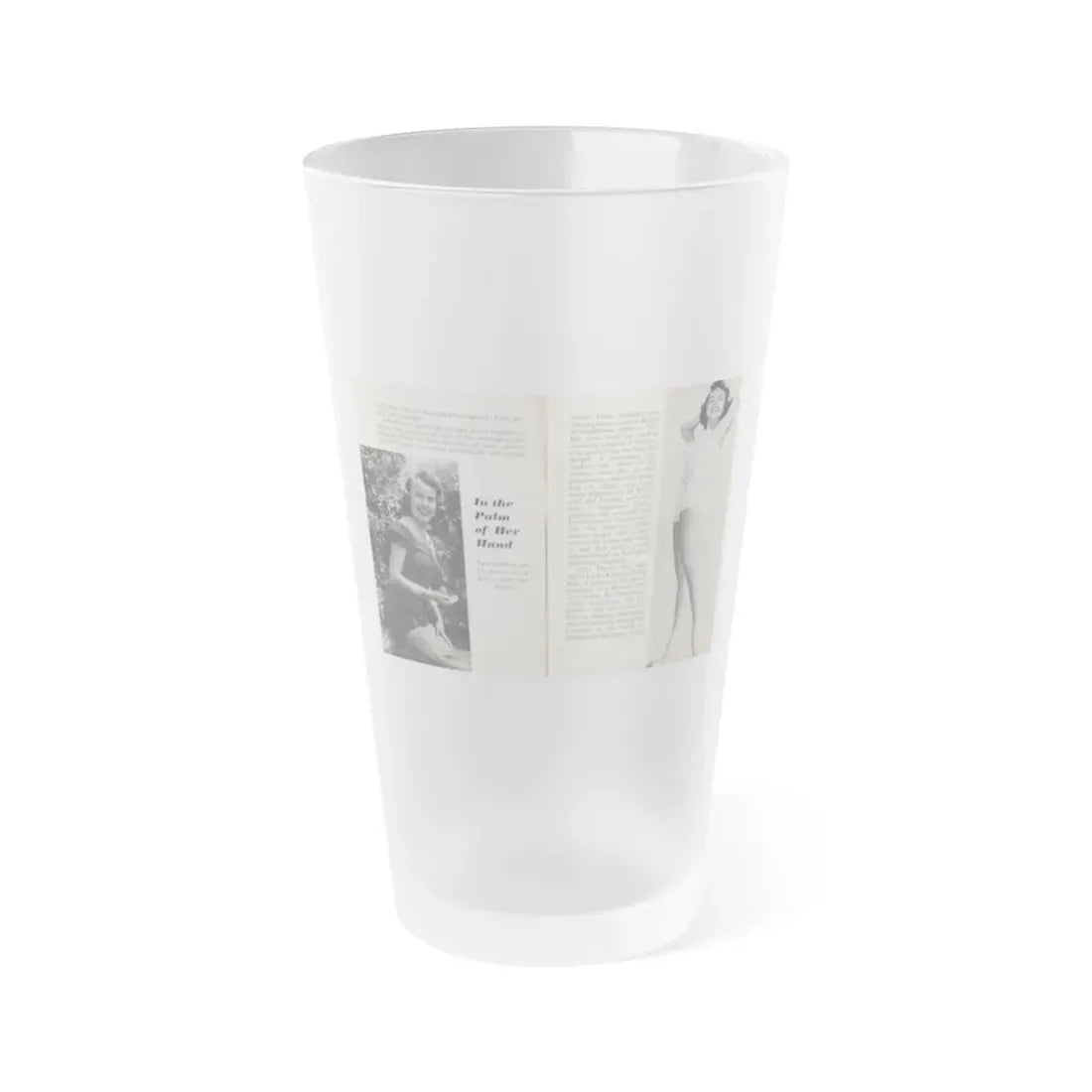 Terry Moore #437 - 66 PHOTOGRAPHS OF Terry MOORE U.K. Pocket Mag. Pages 4 & 5 (Vintage Female Icon) Frosted Pint Glass 16oz 16oz Frosted - Go Mug Yourself