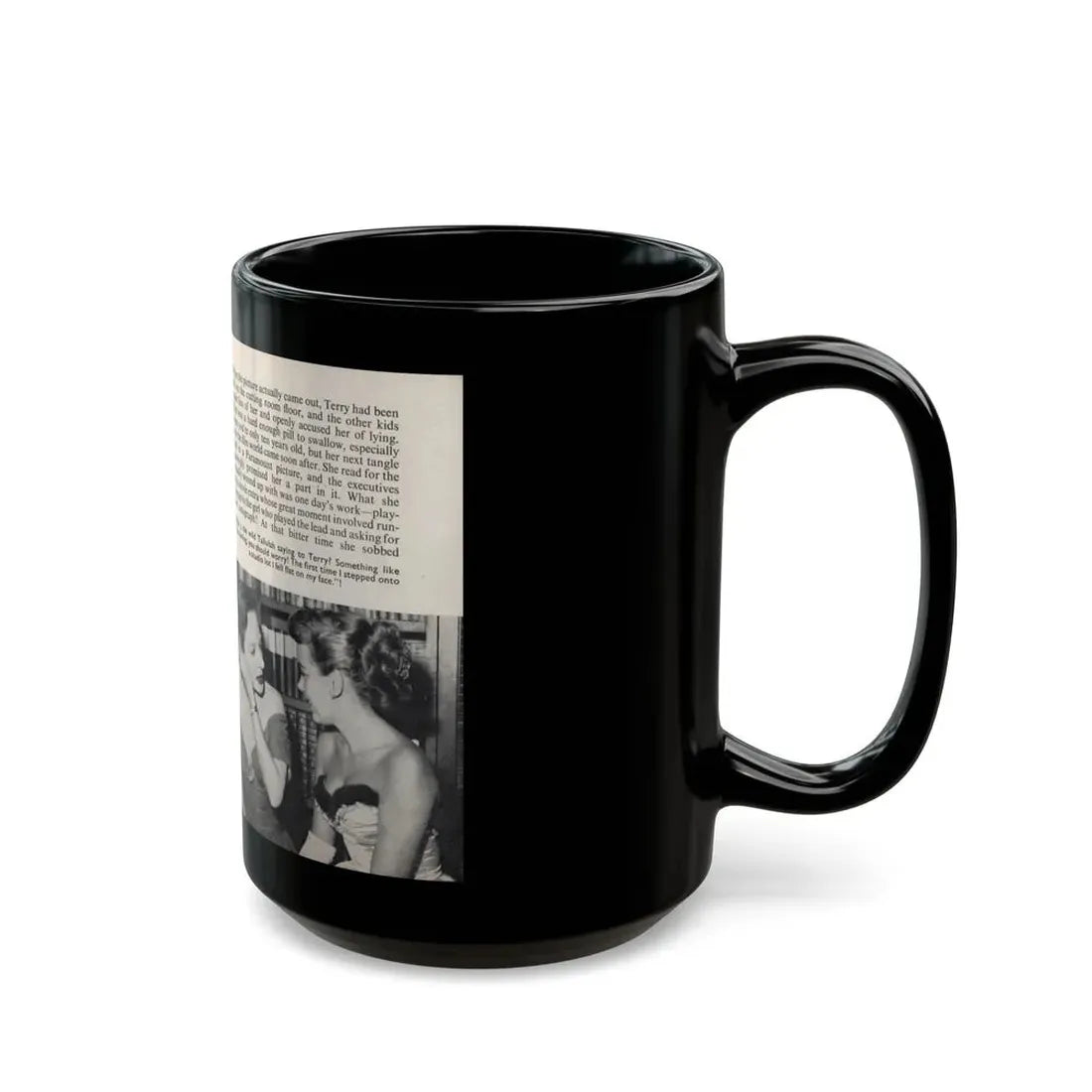 Terry Moore #438 - 66 PHOTOGRAPHS OF Terry MOORE U.K. Pocket Mag. Pages 6 & 7 (Vintage Female Icon) Black Coffee Mug - Go Mug Yourself