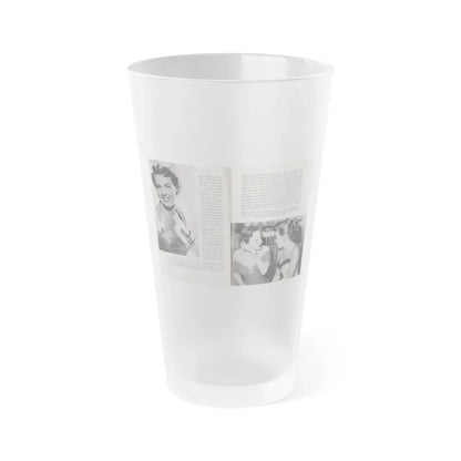Terry Moore #438 - 66 PHOTOGRAPHS OF Terry MOORE U.K. Pocket Mag. Pages 6 & 7 (Vintage Female Icon) Frosted Pint Glass 16oz 16oz Frosted - Go Mug Yourself