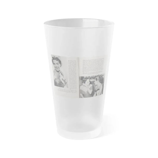 Terry Moore #438 - 66 PHOTOGRAPHS OF Terry MOORE U.K. Pocket Mag. Pages 6 & 7 (Vintage Female Icon) Frosted Pint Glass 16oz 16oz Frosted - Go Mug Yourself