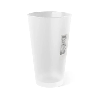 Terry Moore #438 - 66 PHOTOGRAPHS OF Terry MOORE U.K. Pocket Mag. Pages 6 & 7 (Vintage Female Icon) Frosted Pint Glass 16oz - Go Mug Yourself