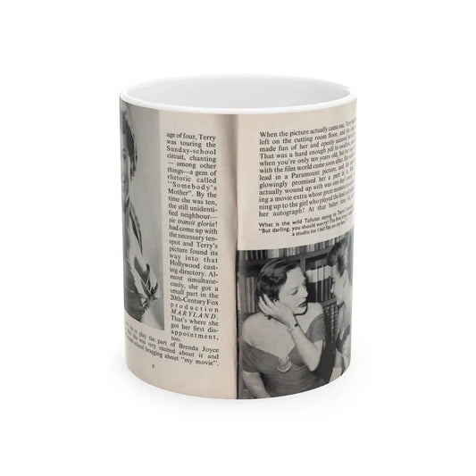 Terry Moore #438 - 66 PHOTOGRAPHS OF Terry MOORE U.K. Pocket Mag. Pages 6 & 7 (Vintage Female Icon) White Coffee Mug 11oz - Go Mug Yourself