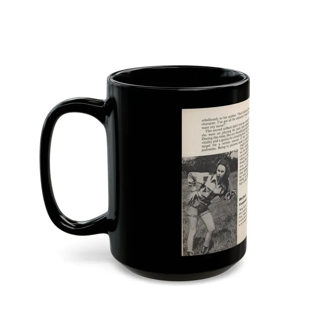 Terry Moore #439 - 66 PHOTOGRAPHS OF Terry MOORE U.K. Pocket Mag. Pages 8 & 9 (Vintage Female Icon) Black Coffee Mug - Go Mug Yourself