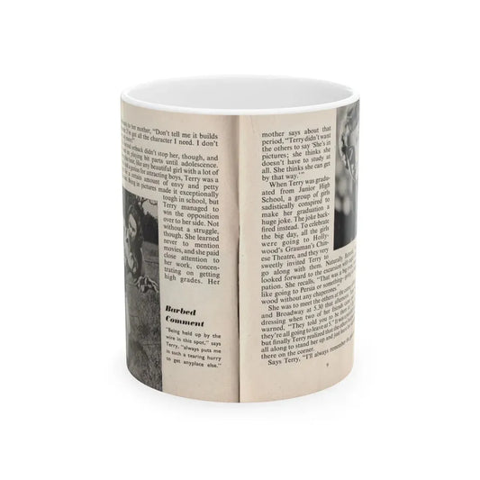 Terry Moore #439 - 66 PHOTOGRAPHS OF Terry MOORE U.K. Pocket Mag. Pages 8 & 9 (Vintage Female Icon) White Coffee Mug 11oz - Go Mug Yourself