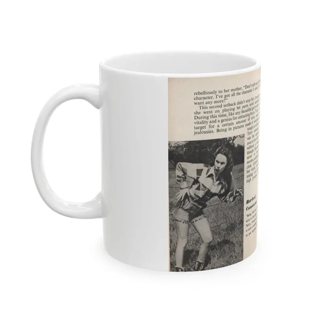 Terry Moore #439 - 66 PHOTOGRAPHS OF Terry MOORE U.K. Pocket Mag. Pages 8 & 9 (Vintage Female Icon) White Coffee Mug - Go Mug Yourself