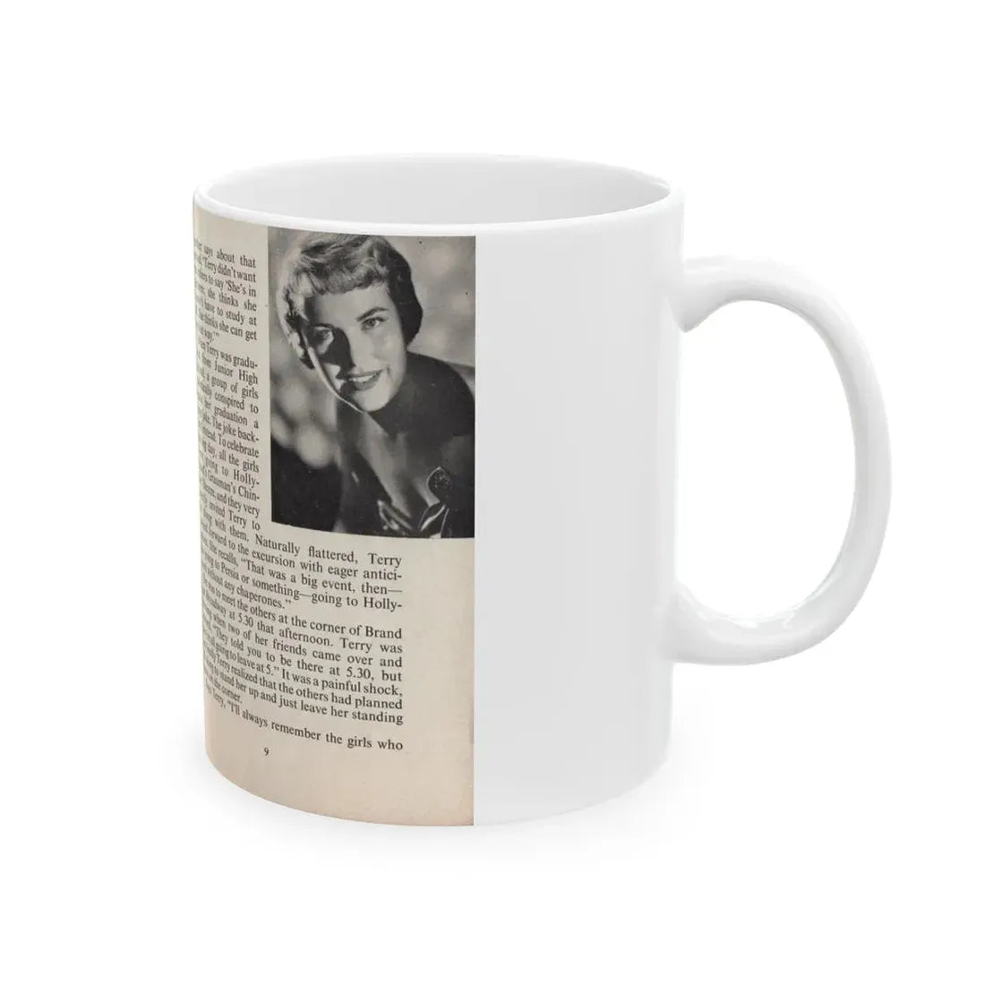 Terry Moore #439 - 66 PHOTOGRAPHS OF Terry MOORE U.K. Pocket Mag. Pages 8 & 9 (Vintage Female Icon) White Coffee Mug - Go Mug Yourself