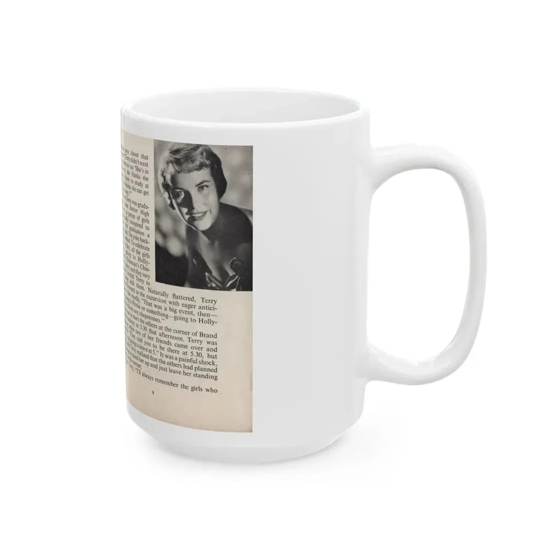 Terry Moore #439 - 66 PHOTOGRAPHS OF Terry MOORE U.K. Pocket Mag. Pages 8 & 9 (Vintage Female Icon) White Coffee Mug - Go Mug Yourself