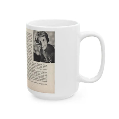 Terry Moore #439 - 66 PHOTOGRAPHS OF Terry MOORE U.K. Pocket Mag. Pages 8 & 9 (Vintage Female Icon) White Coffee Mug - Go Mug Yourself