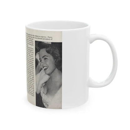 Terry Moore #442 - 66 PHOTOGRAPHS OF Terry MOORE U.K. Pocket Mag. Pages 14 & 15 (Vintage Female Icon) White Coffee Mug - Go Mug Yourself