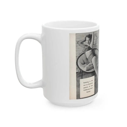 Terry Moore #442 - 66 PHOTOGRAPHS OF Terry MOORE U.K. Pocket Mag. Pages 14 & 15 (Vintage Female Icon) White Coffee Mug - Go Mug Yourself