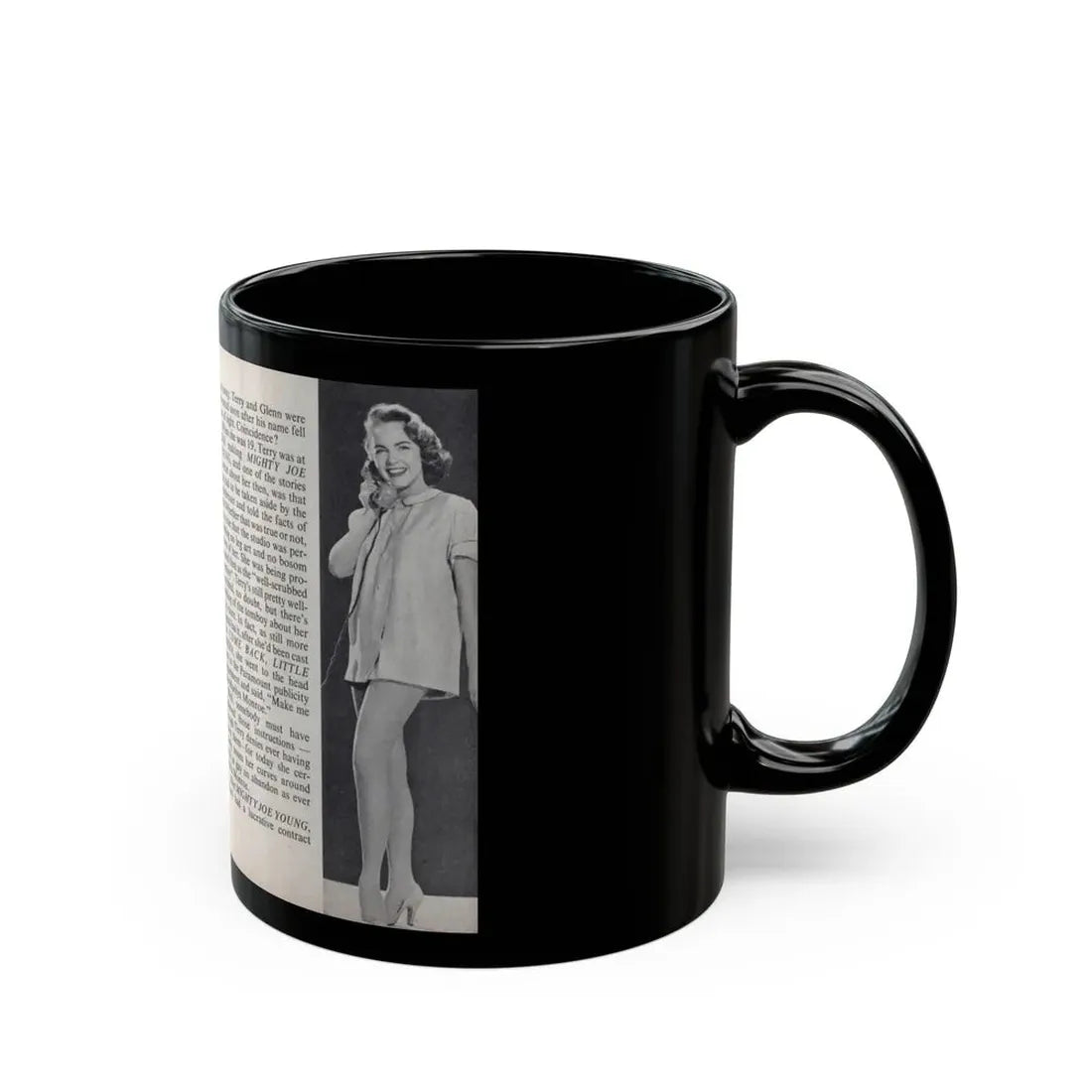 Terry Moore #443 - 66 PHOTOGRAPHS OF Terry MOORE U.K. Pocket Mag. Pages 16 & 17 (Vintage Female Icon) Black Coffee Mug - Go Mug Yourself