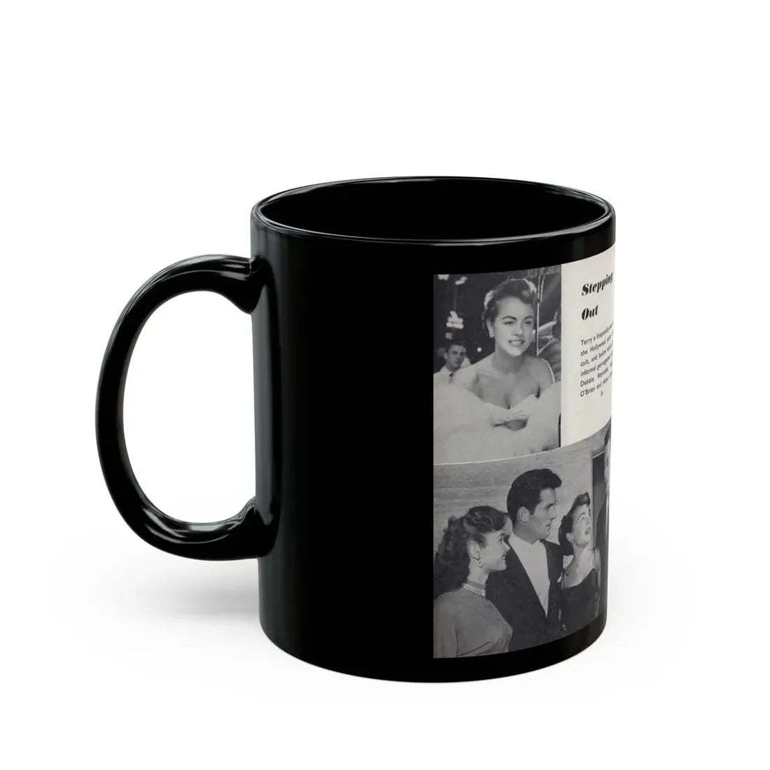 Terry Moore #443 - 66 PHOTOGRAPHS OF Terry MOORE U.K. Pocket Mag. Pages 16 & 17 (Vintage Female Icon) Black Coffee Mug - Go Mug Yourself