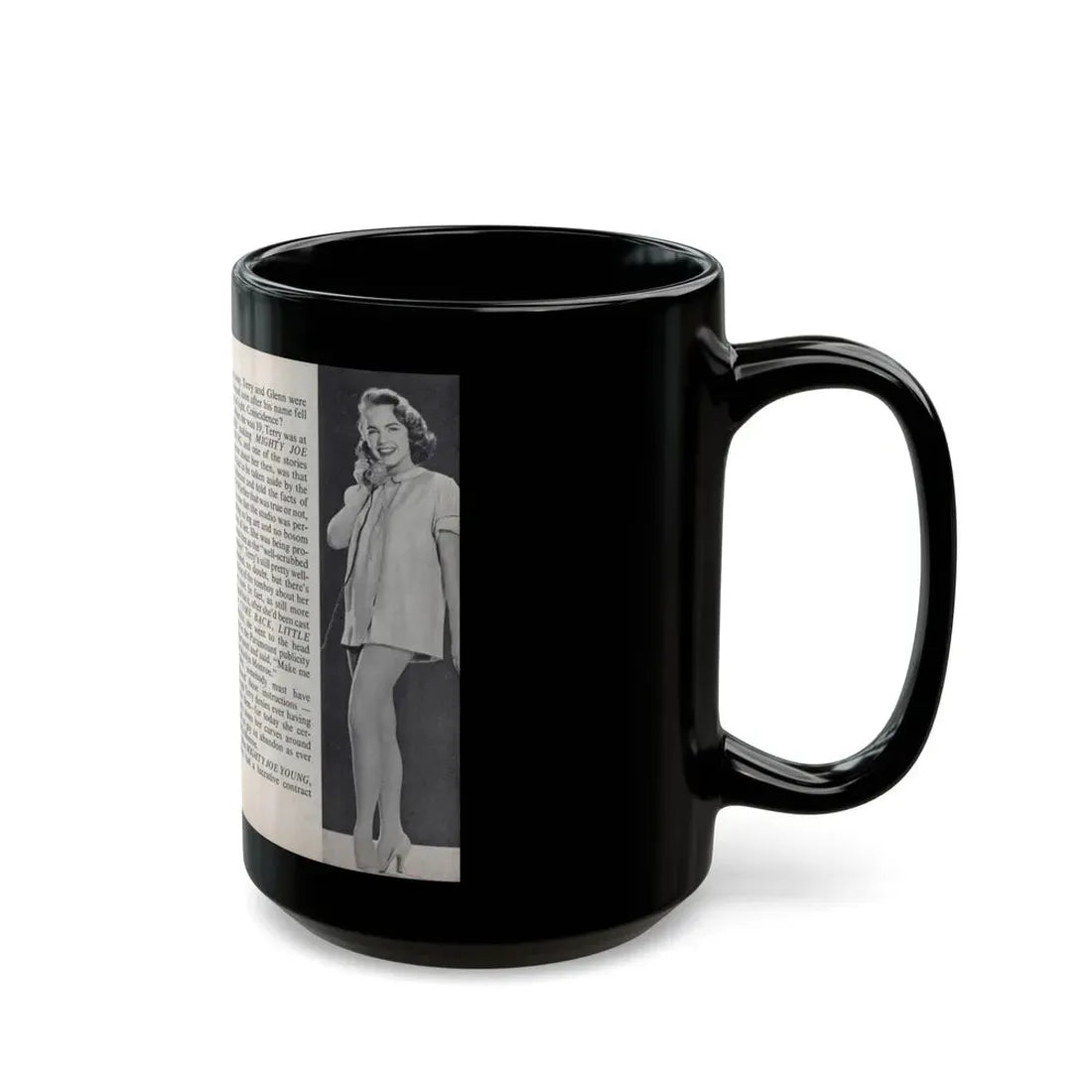 Terry Moore #443 - 66 PHOTOGRAPHS OF Terry MOORE U.K. Pocket Mag. Pages 16 & 17 (Vintage Female Icon) Black Coffee Mug - Go Mug Yourself