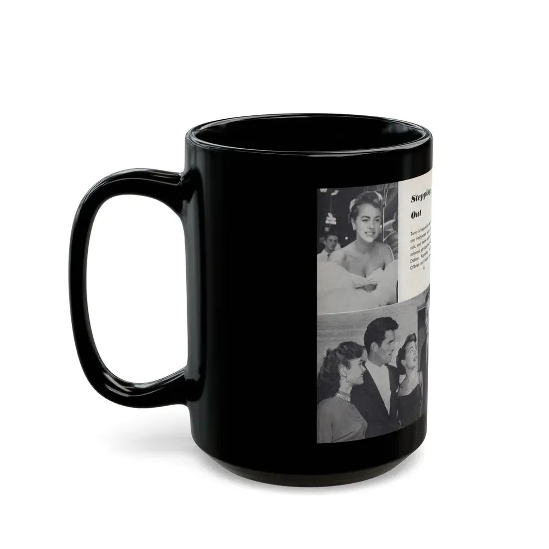 Terry Moore #443 - 66 PHOTOGRAPHS OF Terry MOORE U.K. Pocket Mag. Pages 16 & 17 (Vintage Female Icon) Black Coffee Mug - Go Mug Yourself