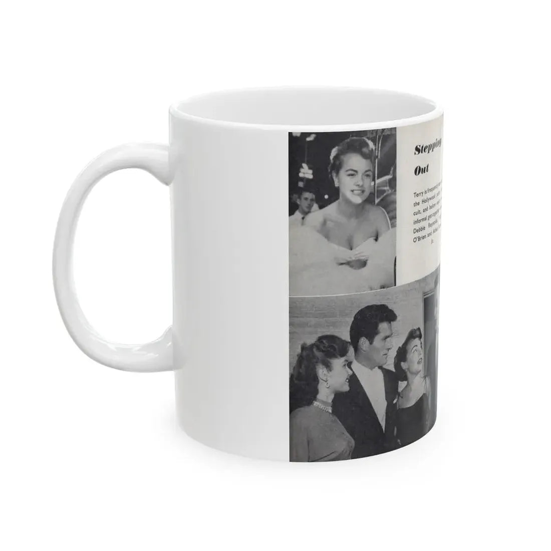 Terry Moore #443 - 66 PHOTOGRAPHS OF Terry MOORE U.K. Pocket Mag. Pages 16 & 17 (Vintage Female Icon) White Coffee Mug - Go Mug Yourself