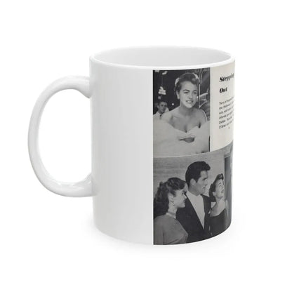 Terry Moore #443 - 66 PHOTOGRAPHS OF Terry MOORE U.K. Pocket Mag. Pages 16 & 17 (Vintage Female Icon) White Coffee Mug - Go Mug Yourself