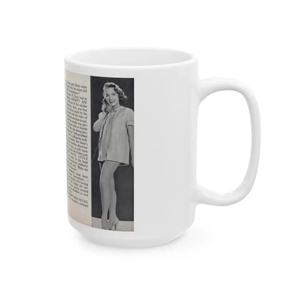 Terry Moore #443 - 66 PHOTOGRAPHS OF Terry MOORE U.K. Pocket Mag. Pages 16 & 17 (Vintage Female Icon) White Coffee Mug - Go Mug Yourself
