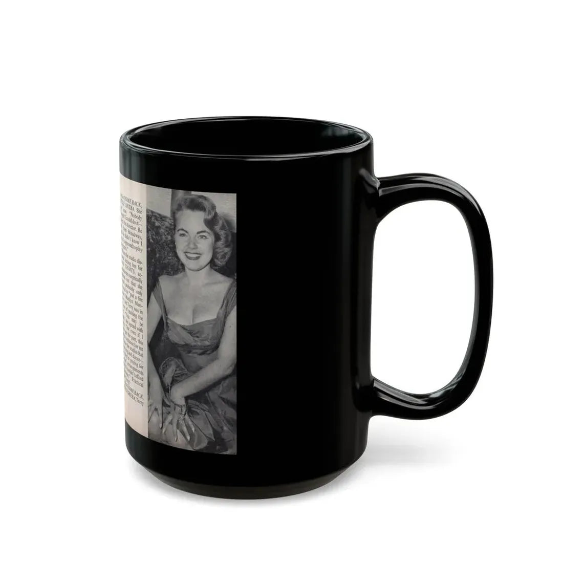 Terry Moore #444 - 66 PHOTOGRAPHS OF Terry MOORE U.K. Pocket Mag. Pages 18 & 19 (Vintage Female Icon) Black Coffee Mug - Go Mug Yourself