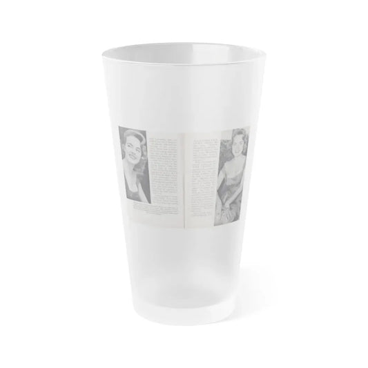 Terry Moore #444 - 66 PHOTOGRAPHS OF Terry MOORE U.K. Pocket Mag. Pages 18 & 19 (Vintage Female Icon) Frosted Pint Glass 16oz 16oz Frosted - Go Mug Yourself