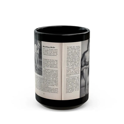 Terry Moore #445 - 66 PHOTOGRAPHS OF Terry MOORE U.K. Pocket Mag. Pages 20 & 21 (Vintage Female Icon) Black Coffee Mug 15oz - Go Mug Yourself