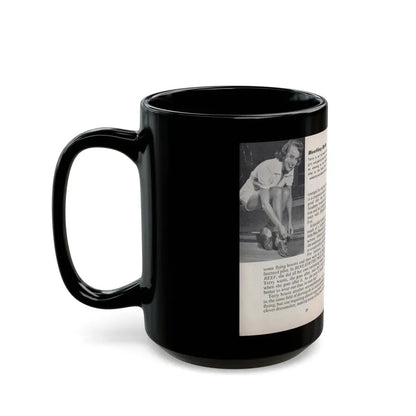 Terry Moore #445 - 66 PHOTOGRAPHS OF Terry MOORE U.K. Pocket Mag. Pages 20 & 21 (Vintage Female Icon) Black Coffee Mug - Go Mug Yourself