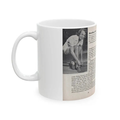 Terry Moore #445 - 66 PHOTOGRAPHS OF Terry MOORE U.K. Pocket Mag. Pages 20 & 21 (Vintage Female Icon) White Coffee Mug - Go Mug Yourself
