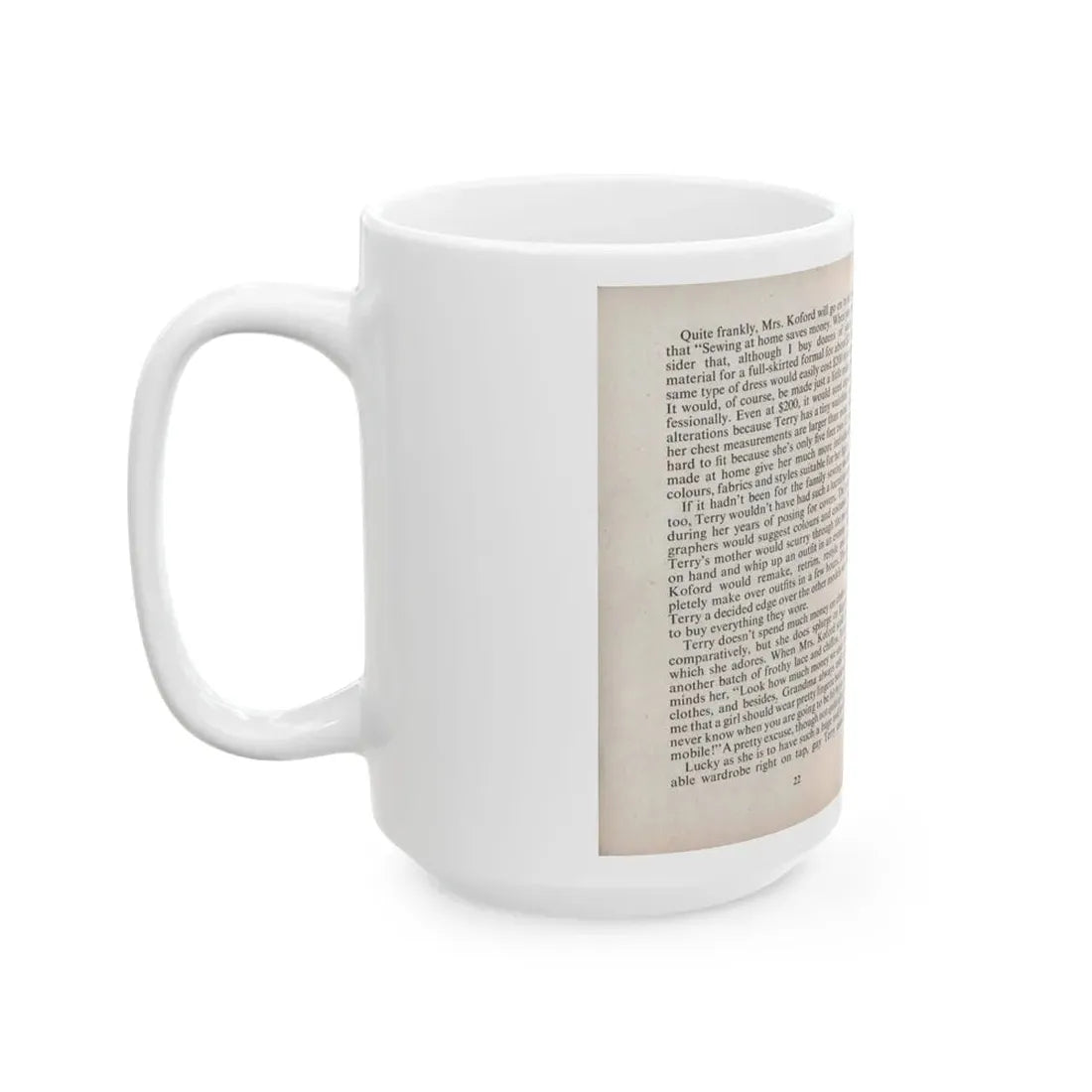 Terry Moore #446 - 66 PHOTOGRAPHS OF Terry MOORE U.K. Pocket Mag. Pages 22 & 23 (Vintage Female Icon) White Coffee Mug - Go Mug Yourself