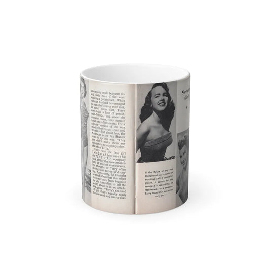 Terry Moore #447 - 66 PHOTOGRAPHS OF Terry MOORE U.K. Pocket Mag. Pages 24 & 25 (Vintage Female Icons) Color Changing Mug 11oz-11oz-Go Mug Yourself