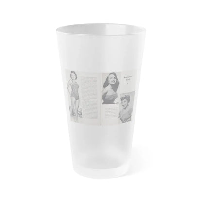Terry Moore #447 - 66 PHOTOGRAPHS OF Terry MOORE U.K. Pocket Mag. Pages 24 & 25 (Vintage Female Icon) Frosted Pint Glass 16oz 16oz Frosted - Go Mug Yourself