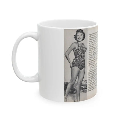 Terry Moore #447 - 66 PHOTOGRAPHS OF Terry MOORE U.K. Pocket Mag. Pages 24 & 25 (Vintage Female Icon) White Coffee Mug - Go Mug Yourself