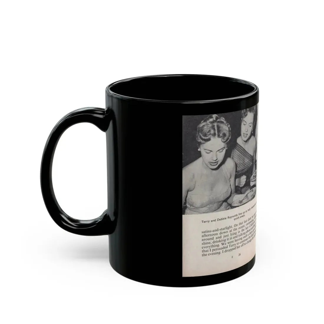 Terry Moore #448 - 66 PHOTOGRAPHS OF Terry MOORE U.K. Pocket Mag. Pages 26 & 27 (Vintage Female Icon) Black Coffee Mug - Go Mug Yourself