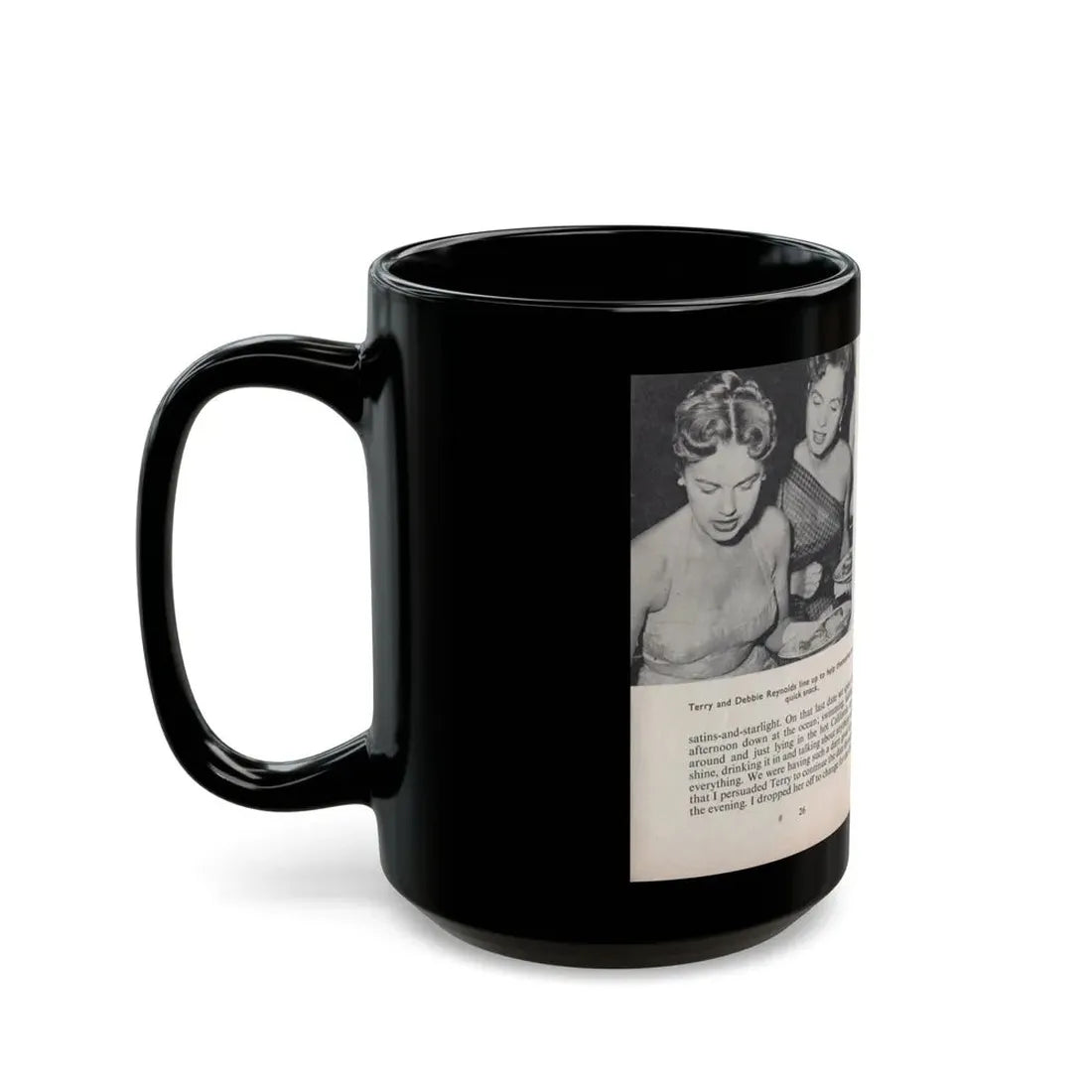 Terry Moore #448 - 66 PHOTOGRAPHS OF Terry MOORE U.K. Pocket Mag. Pages 26 & 27 (Vintage Female Icon) Black Coffee Mug - Go Mug Yourself