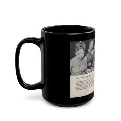 Terry Moore #448 - 66 PHOTOGRAPHS OF Terry MOORE U.K. Pocket Mag. Pages 26 & 27 (Vintage Female Icon) Black Coffee Mug - Go Mug Yourself