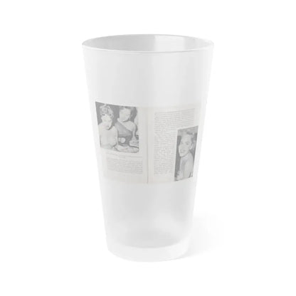 Terry Moore #448 - 66 PHOTOGRAPHS OF Terry MOORE U.K. Pocket Mag. Pages 26 & 27 (Vintage Female Icon) Frosted Pint Glass 16oz 16oz Frosted - Go Mug Yourself