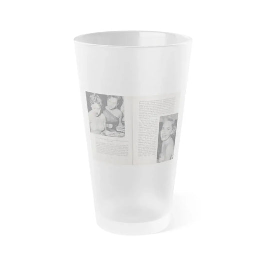 Terry Moore #448 - 66 PHOTOGRAPHS OF Terry MOORE U.K. Pocket Mag. Pages 26 & 27 (Vintage Female Icon) Frosted Pint Glass 16oz 16oz Frosted - Go Mug Yourself