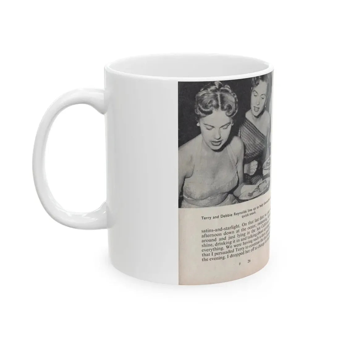 Terry Moore #448 - 66 PHOTOGRAPHS OF Terry MOORE U.K. Pocket Mag. Pages 26 & 27 (Vintage Female Icon) White Coffee Mug - Go Mug Yourself