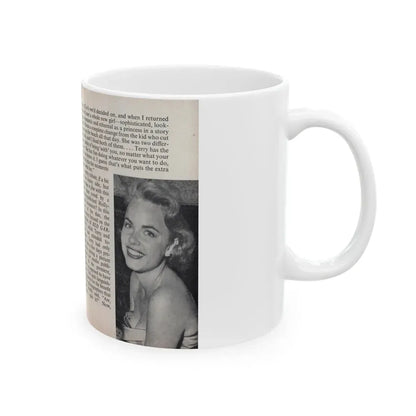 Terry Moore #448 - 66 PHOTOGRAPHS OF Terry MOORE U.K. Pocket Mag. Pages 26 & 27 (Vintage Female Icon) White Coffee Mug - Go Mug Yourself