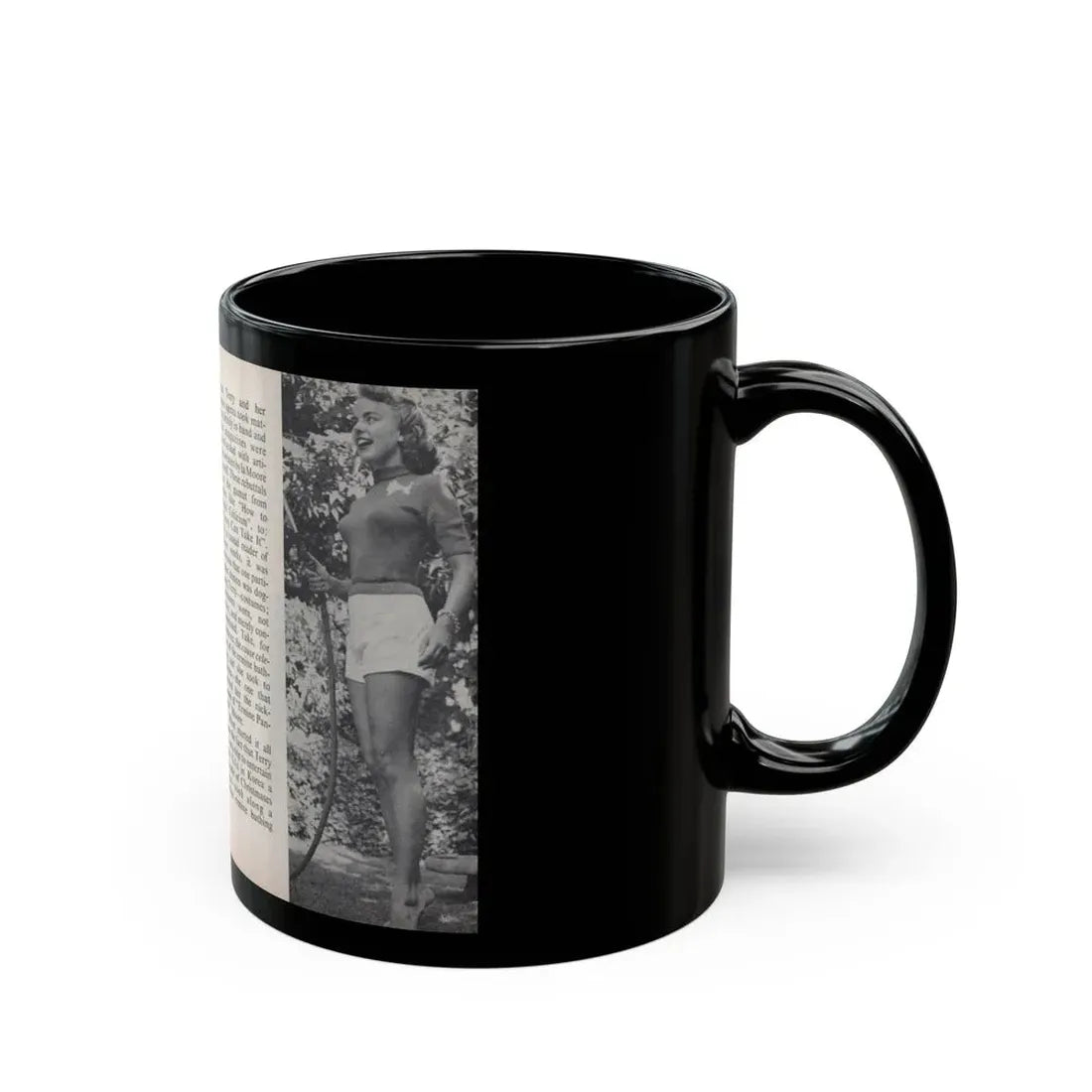 Terry Moore #449 - 66 PHOTOGRAPHS OF Terry MOORE U.K. Pocket Mag. Pages 28 & 29 (Vintage Female Icon) Black Coffee Mug - Go Mug Yourself