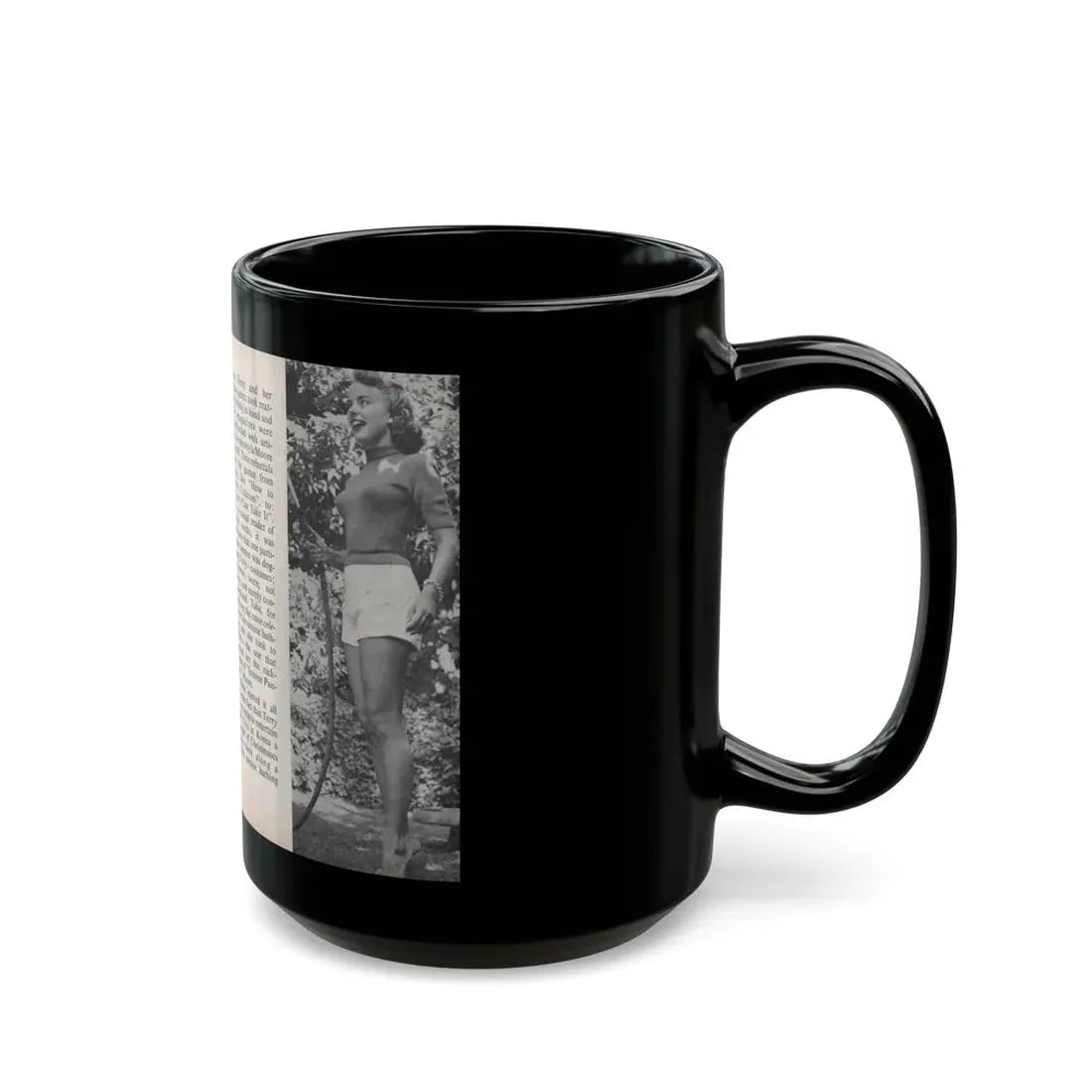 Terry Moore #449 - 66 PHOTOGRAPHS OF Terry MOORE U.K. Pocket Mag. Pages 28 & 29 (Vintage Female Icon) Black Coffee Mug - Go Mug Yourself