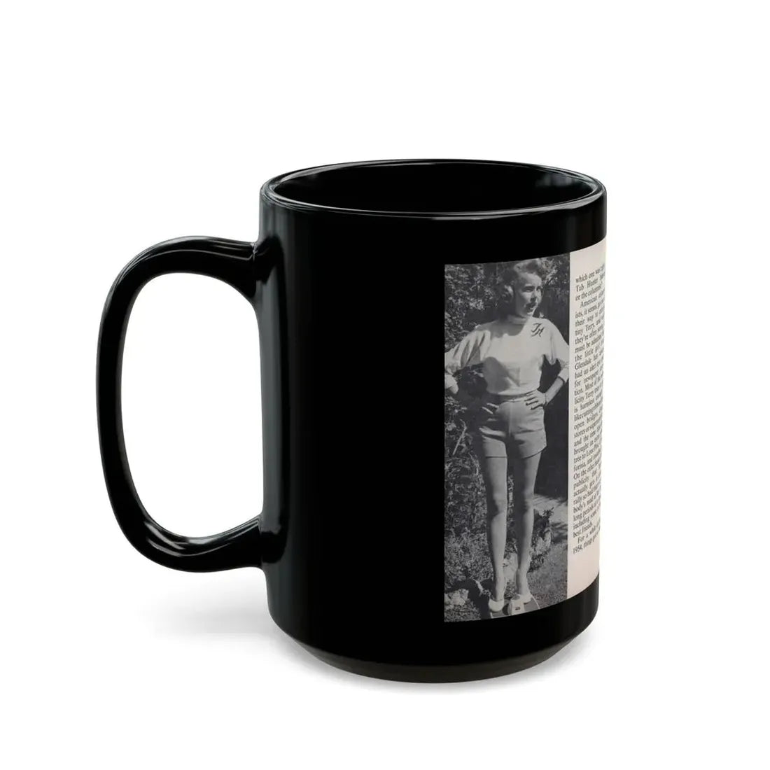 Terry Moore #449 - 66 PHOTOGRAPHS OF Terry MOORE U.K. Pocket Mag. Pages 28 & 29 (Vintage Female Icon) Black Coffee Mug - Go Mug Yourself