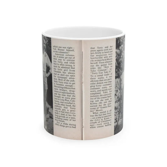 Terry Moore #449 - 66 PHOTOGRAPHS OF Terry MOORE U.K. Pocket Mag. Pages 28 & 29 (Vintage Female Icon) White Coffee Mug 11oz - Go Mug Yourself