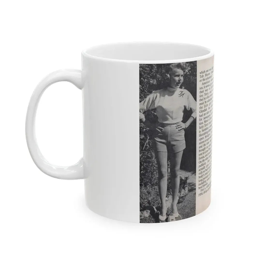Terry Moore #449 - 66 PHOTOGRAPHS OF Terry MOORE U.K. Pocket Mag. Pages 28 & 29 (Vintage Female Icon) White Coffee Mug - Go Mug Yourself