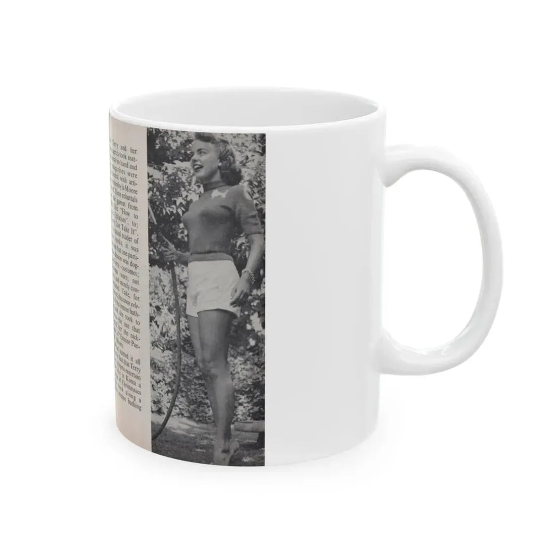 Terry Moore #449 - 66 PHOTOGRAPHS OF Terry MOORE U.K. Pocket Mag. Pages 28 & 29 (Vintage Female Icon) White Coffee Mug - Go Mug Yourself