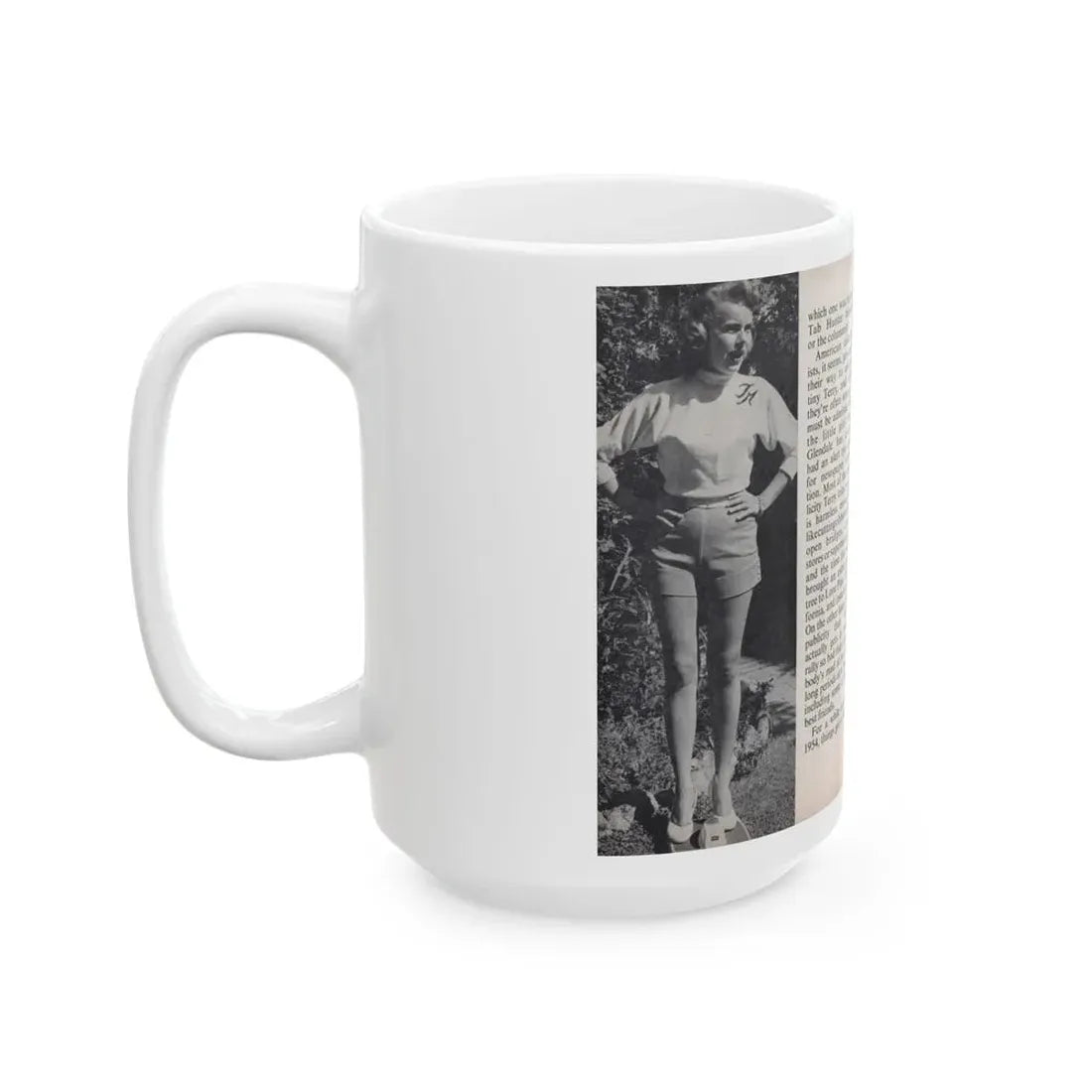 Terry Moore #449 - 66 PHOTOGRAPHS OF Terry MOORE U.K. Pocket Mag. Pages 28 & 29 (Vintage Female Icon) White Coffee Mug - Go Mug Yourself