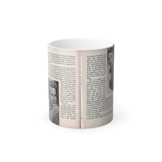 Terry Moore #450 - 66 PHOTOGRAPHS OF Terry MOORE U.K. Pocket Mag. Pages 30 & 31 (Vintage Female Icons) Color Changing Mug 11oz-11oz-Go Mug Yourself