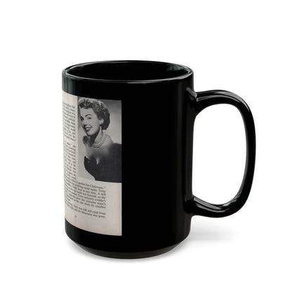 Terry Moore #450 - 66 PHOTOGRAPHS OF Terry MOORE U.K. Pocket Mag. Pages 30 & 31 (Vintage Female Icon) Black Coffee Mug - Go Mug Yourself