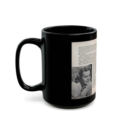 Terry Moore #450 - 66 PHOTOGRAPHS OF Terry MOORE U.K. Pocket Mag. Pages 30 & 31 (Vintage Female Icon) Black Coffee Mug - Go Mug Yourself