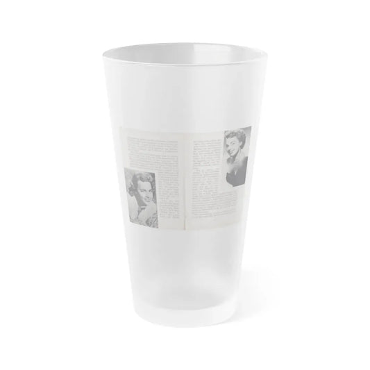 Terry Moore #450 - 66 PHOTOGRAPHS OF Terry MOORE U.K. Pocket Mag. Pages 30 & 31 (Vintage Female Icon) Frosted Pint Glass 16oz 16oz Frosted - Go Mug Yourself