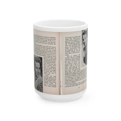 Terry Moore #450 - 66 PHOTOGRAPHS OF Terry MOORE U.K. Pocket Mag. Pages 30 & 31 (Vintage Female Icon) White Coffee Mug 15oz - Go Mug Yourself