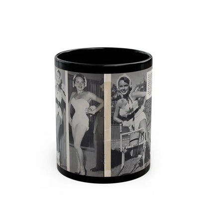 Terry Moore #451 - 66 PHOTOGRAPHS OF Terry MOORE U.K. Pocket Mag. Pages 32 & 33 (Vintage Female Icon) Black Coffee Mug 11oz - Go Mug Yourself